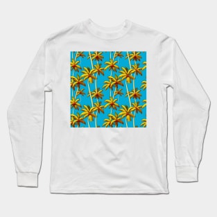 Tropical Palms on a Celestial Blue Canvas Long Sleeve T-Shirt